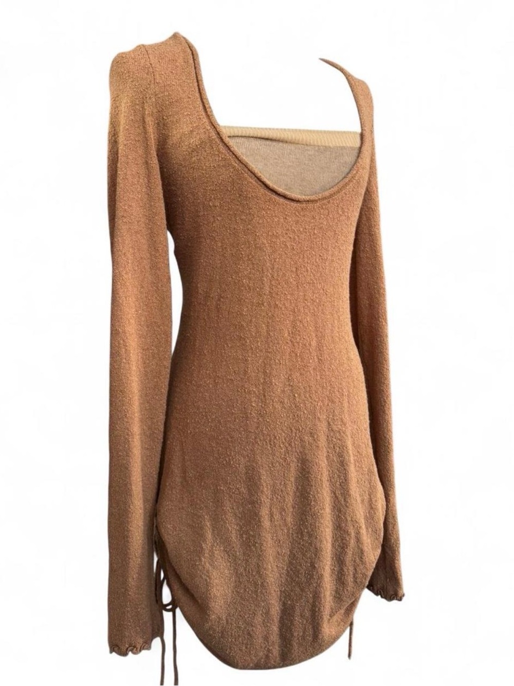 Vintage FP Beach textured ruched mini dress / tunic 🤎☕️